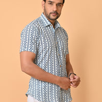 VJR Katha Geometric Strip Premium Shirt