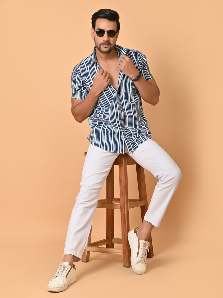 VJR Katha Blue Stripe official Premium Shirt