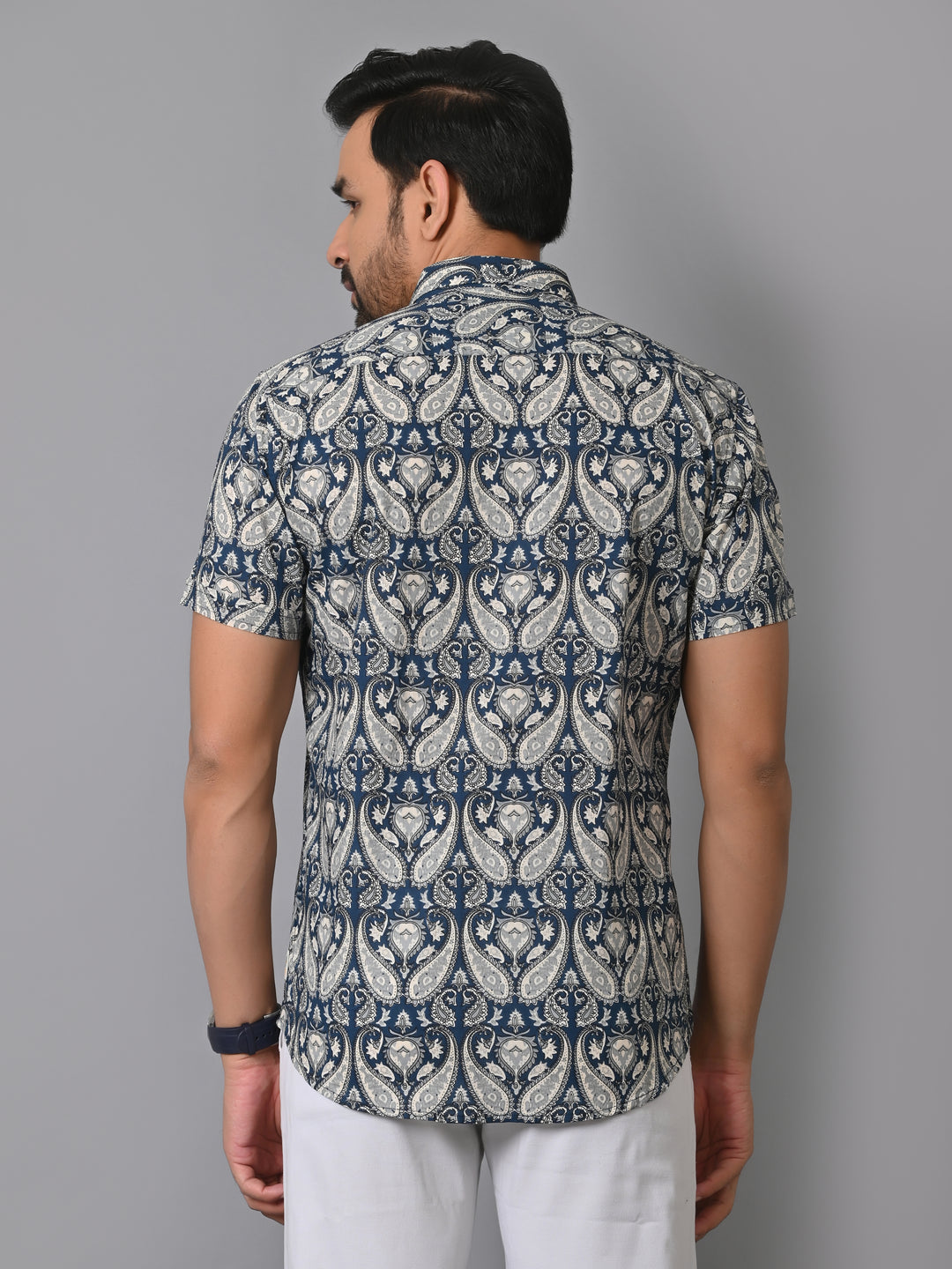 Blue Paisley Print Fashionable Premium Shirt