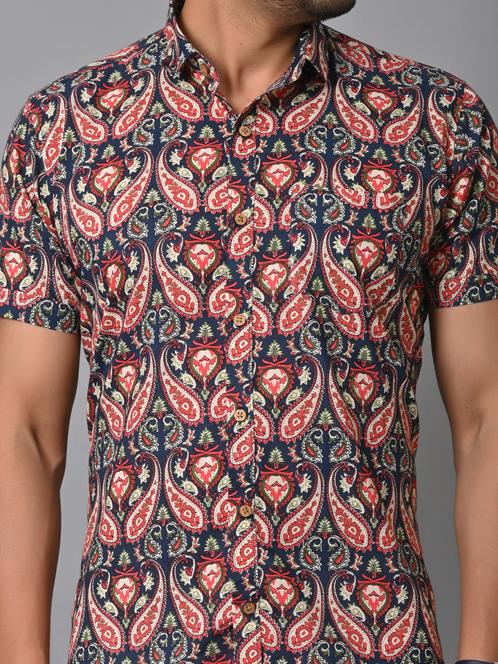 VJR Red Paisley Print Fashionable Shirt