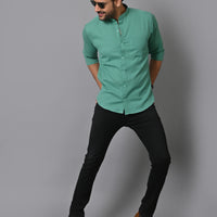 VJR Pearl Green Solid Shirt