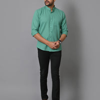 VJR Pearl Green Solid Shirt