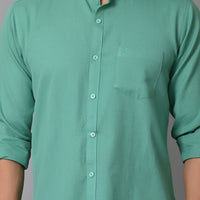 VJR Pearl Green Solid Shirt