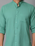 VJR Pearl Green Solid Shirt