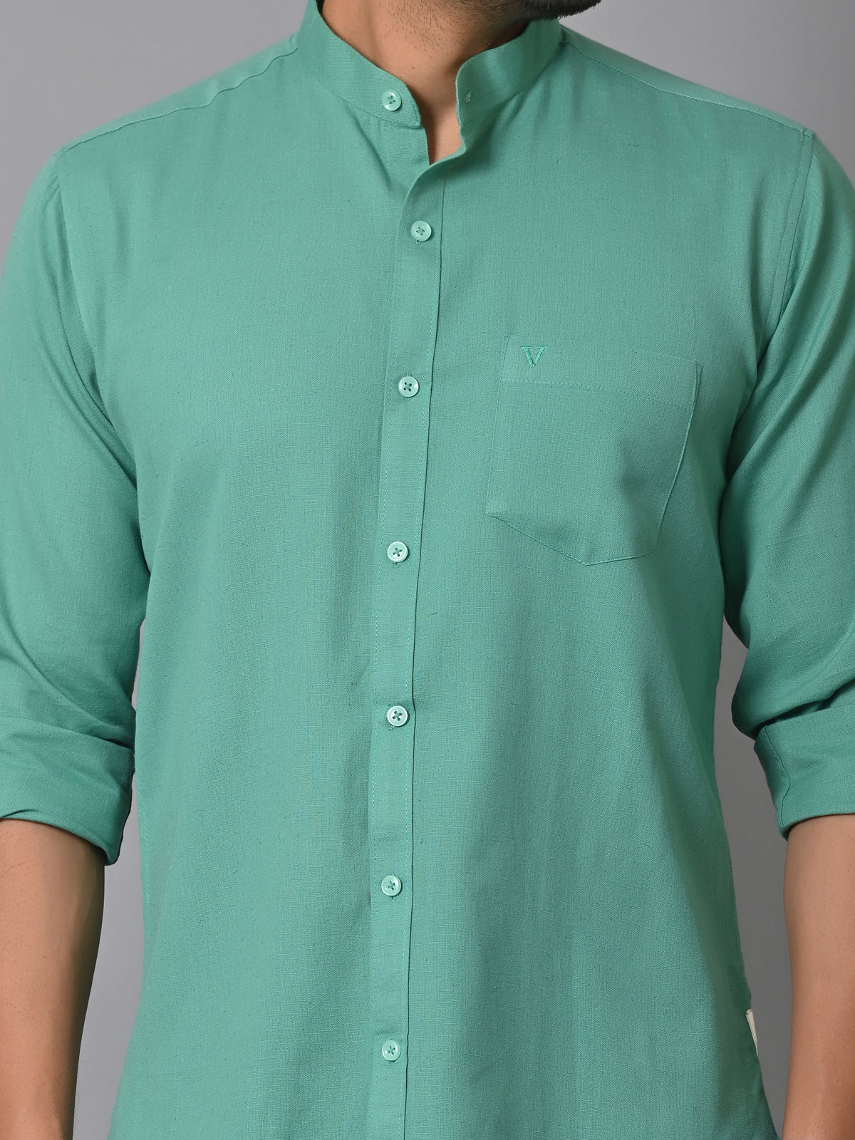 VJR Pearl Green Solid Shirt