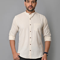 VJR Creamy white Solid Shirt