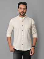 VJR Creamy white Solid Shirt