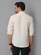VJR Creamy white Solid Shirt