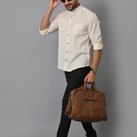 VJR Creamy white Solid Shirt