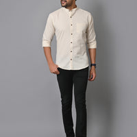 VJR Creamy white Solid Shirt