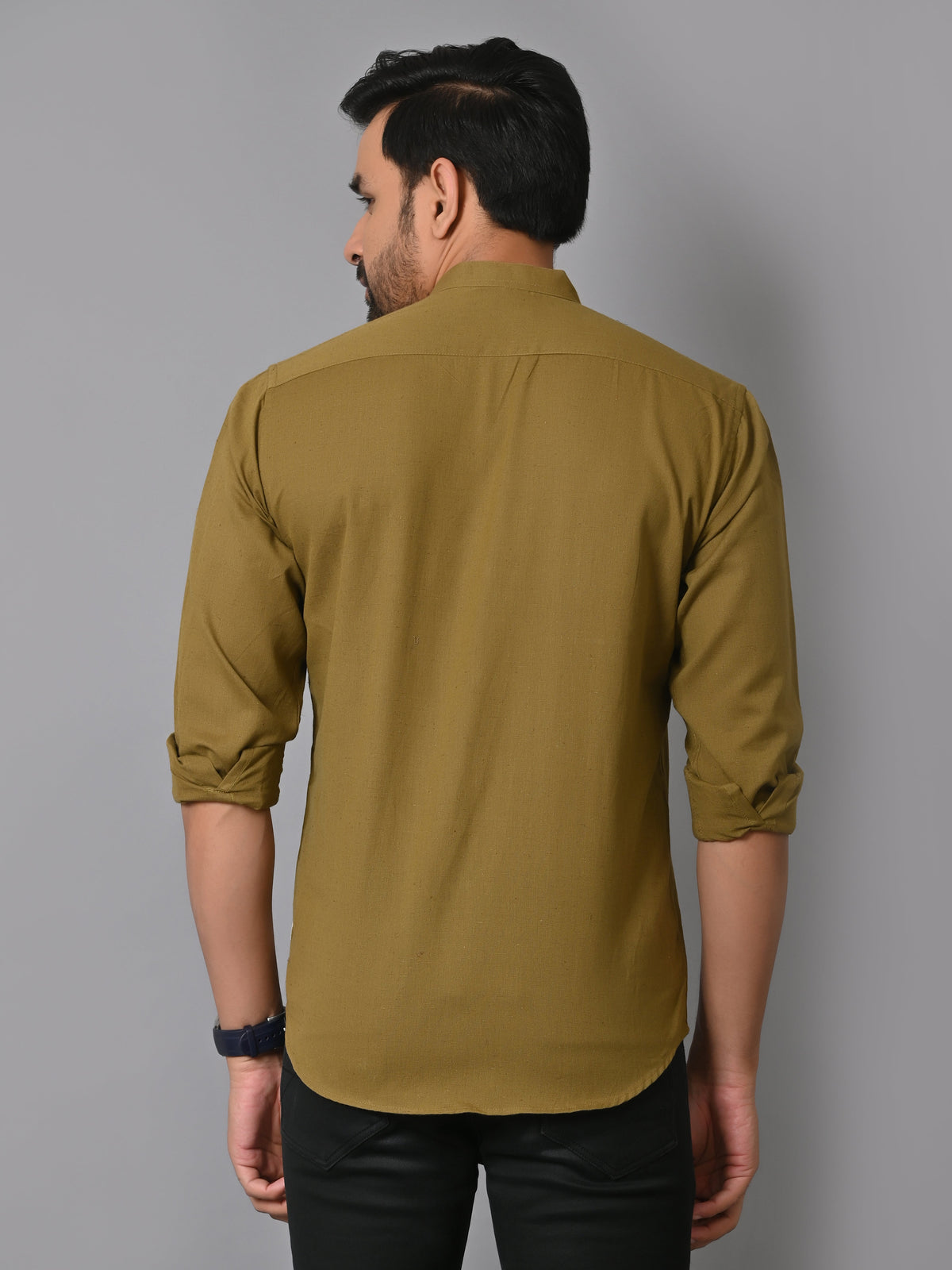 VJR Olive Green Solid Shirt