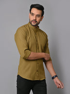 VJR Olive Green Solid Shirt