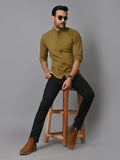 VJR Olive Green Solid Shirt