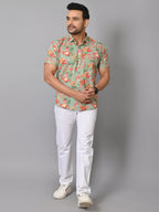 VJR Party Attraction Floral Print Green Base Premium Shirt