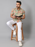 VJR Party Attraction Floral Print Green Base Premium Shirt