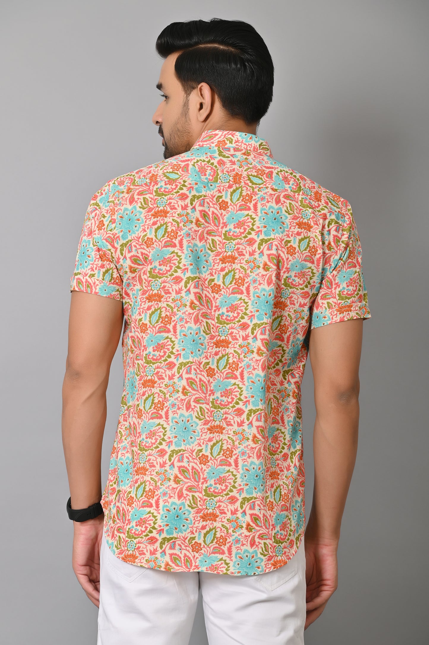 VJR Flower Stamped On Colorful Rhombus Premium Shirt