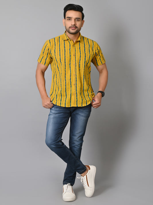 VJR Yellow Shibori Print Voguish Premium Shirt