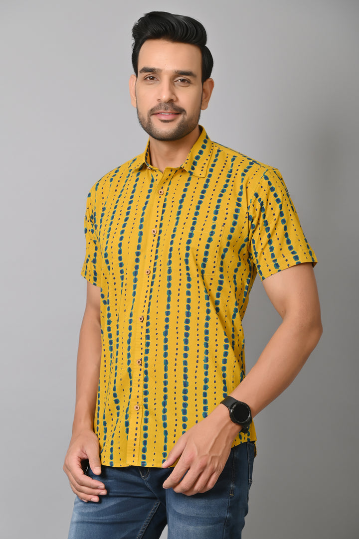 VJR Yellow Shibori Print Voguish Premium Shirt