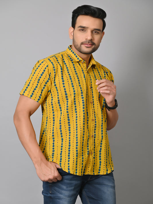 VJR Yellow Shibori Print Voguish Premium Shirt