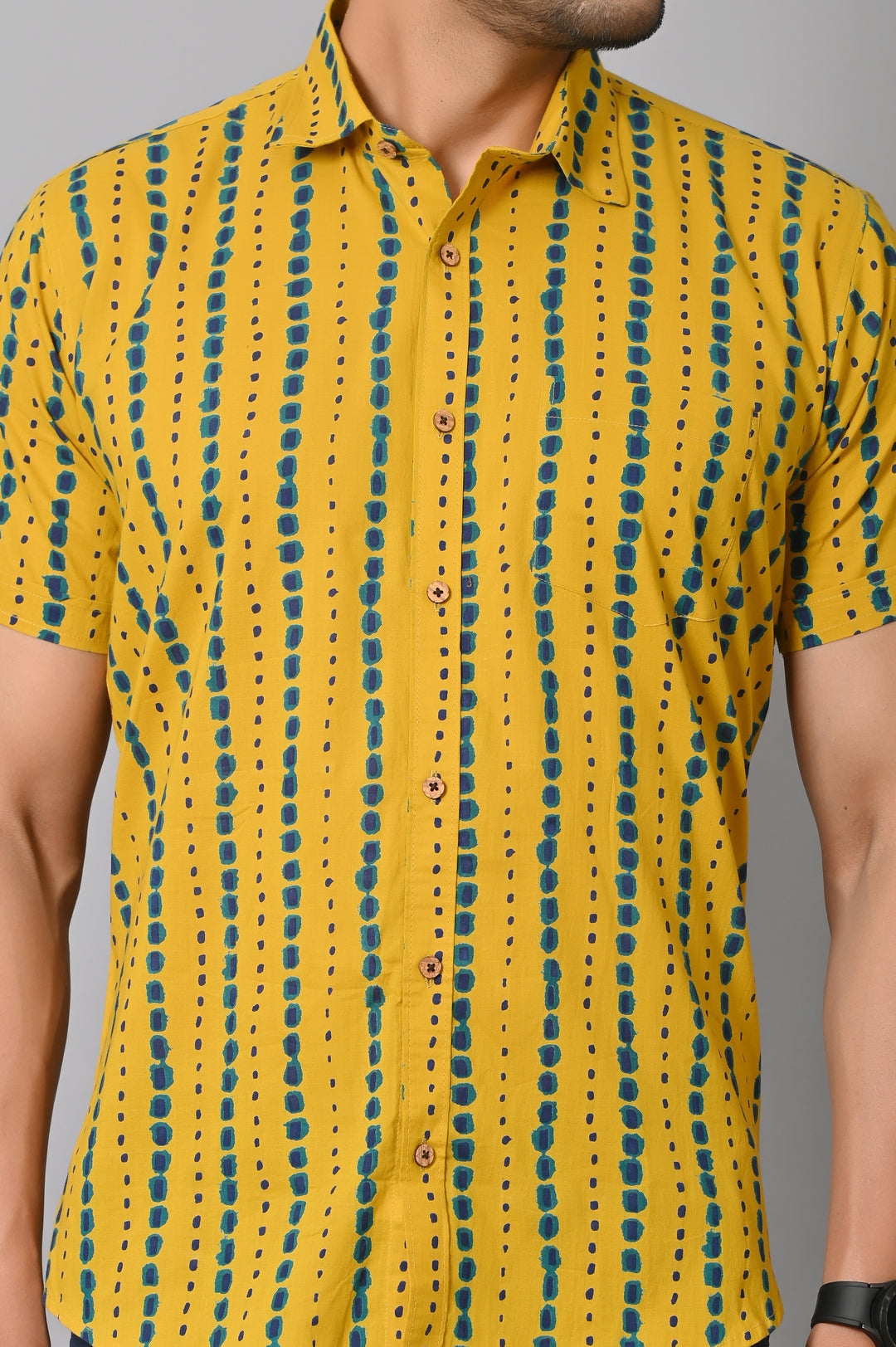 VJR Yellow Shibori Print Voguish Premium Shirt
