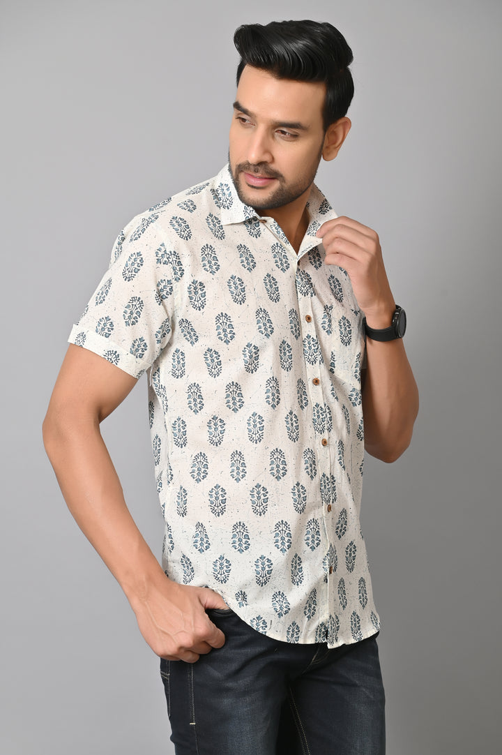 VJR Evergreen Sanganeri Printed Shirt