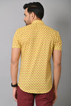 VJR Yellow Jaipuri Printed Stylish Shirt