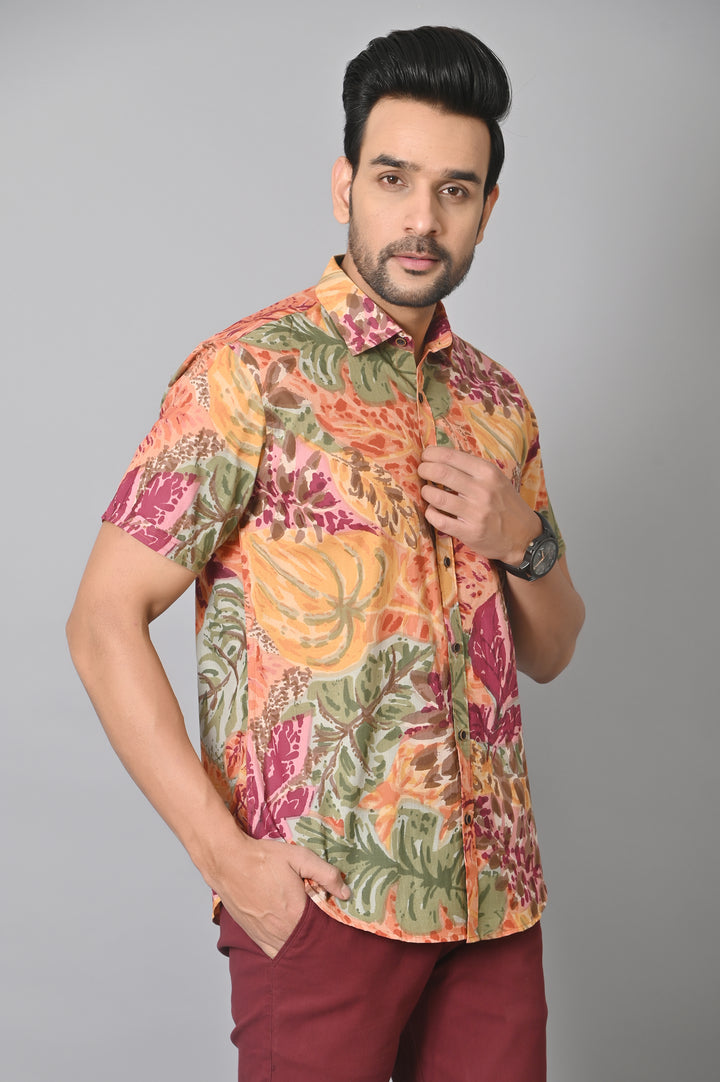 VJR Highest Demanding Colorful Leaf Printed Premium Shirt