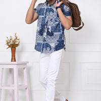 Cerulean Harmony Half Sleeves Shirt