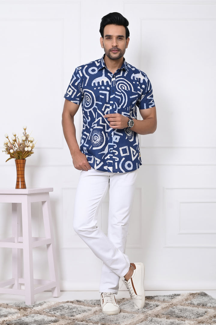 Nautical Urban Artistry Half Sleeves Shirt