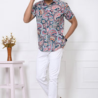 Colorful Cascade Paisley Half Sleeves Shirt