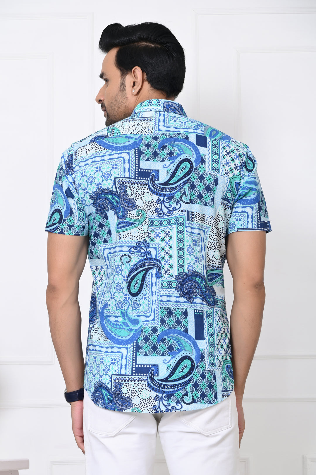 Sea Breeze Pattern Half Sleeves Shirt