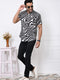 Black Monochrome Medley Half Sleeves Shirt