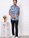 Indigo Kaleidoscope Half Sleeves Shirt