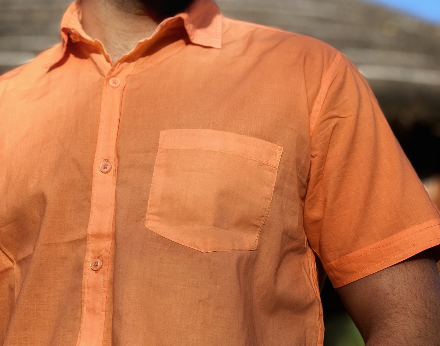 VJR Ombre Orange Color Half Sleeve Shirt