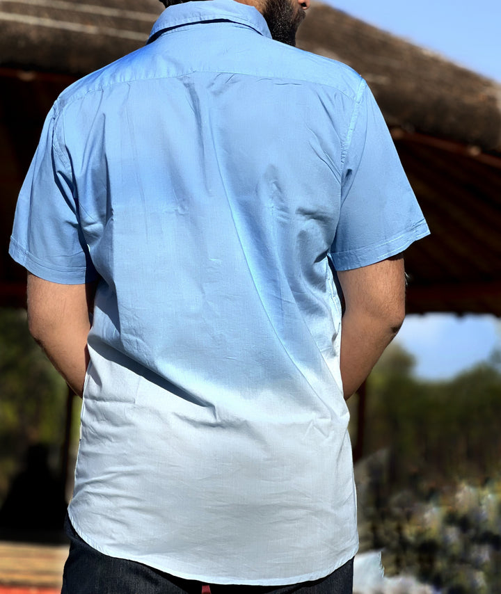 VJR Ombre Blue Color Half Sleeve Shirt