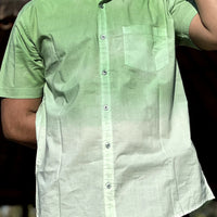 VJR Ombre Light Green Color Half Sleeve Shirt