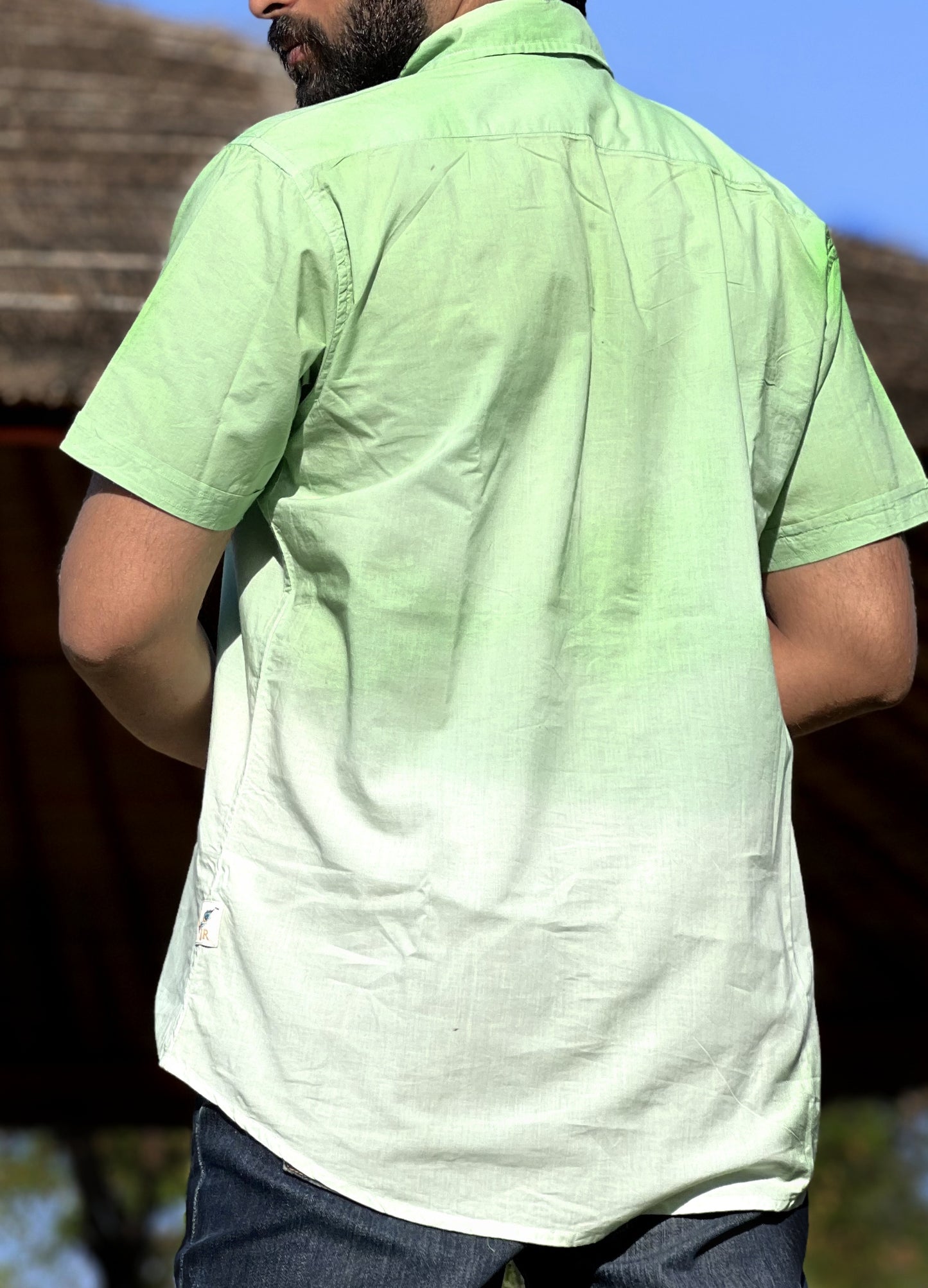 VJR Ombre Light Green Color Half Sleeve Shirt