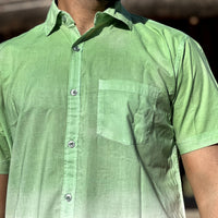 VJR Ombre Light Green Color Half Sleeve Shirt