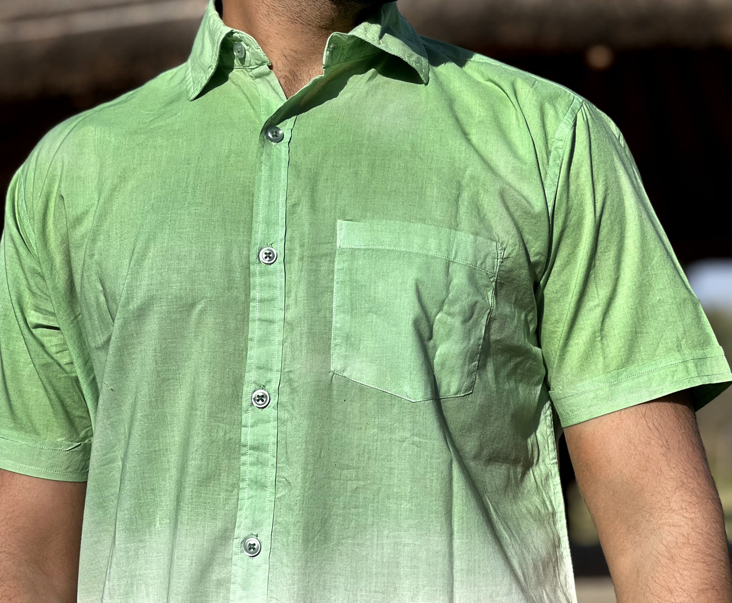 VJR Ombre Light Green Color Half Sleeve Shirt