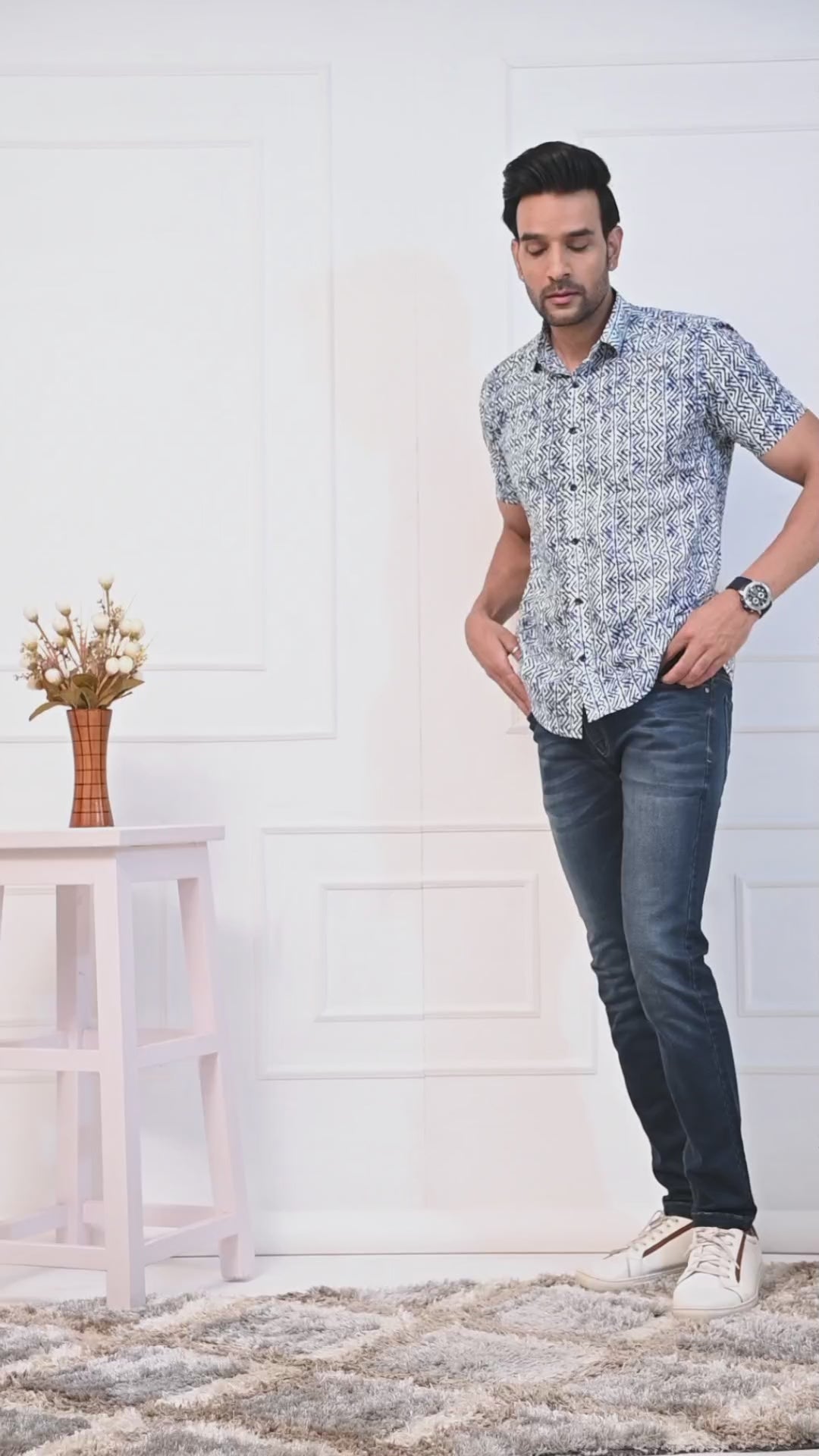 Sapphire Tribal Chic Half Sleeves Shirt