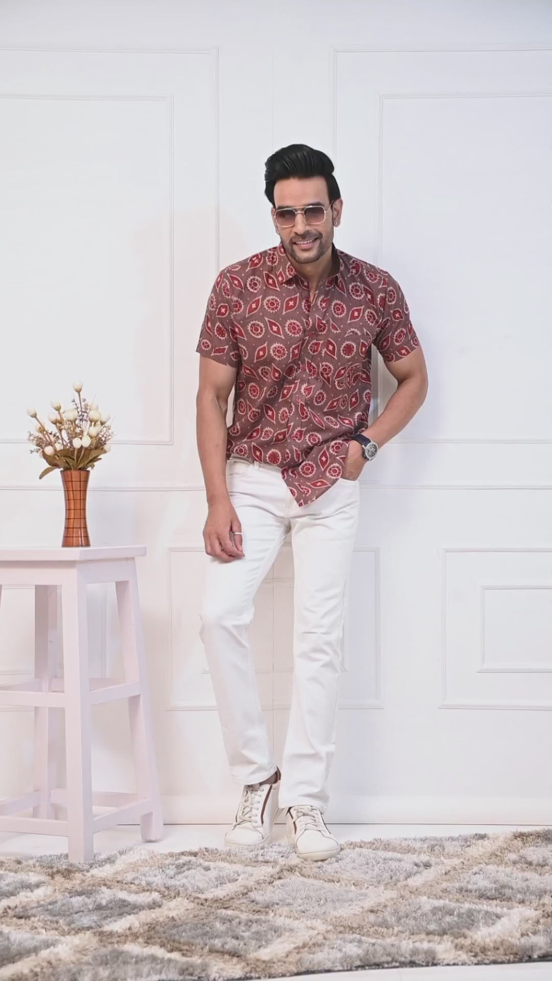 Sunburst Elegance Half Sleeves Shirt