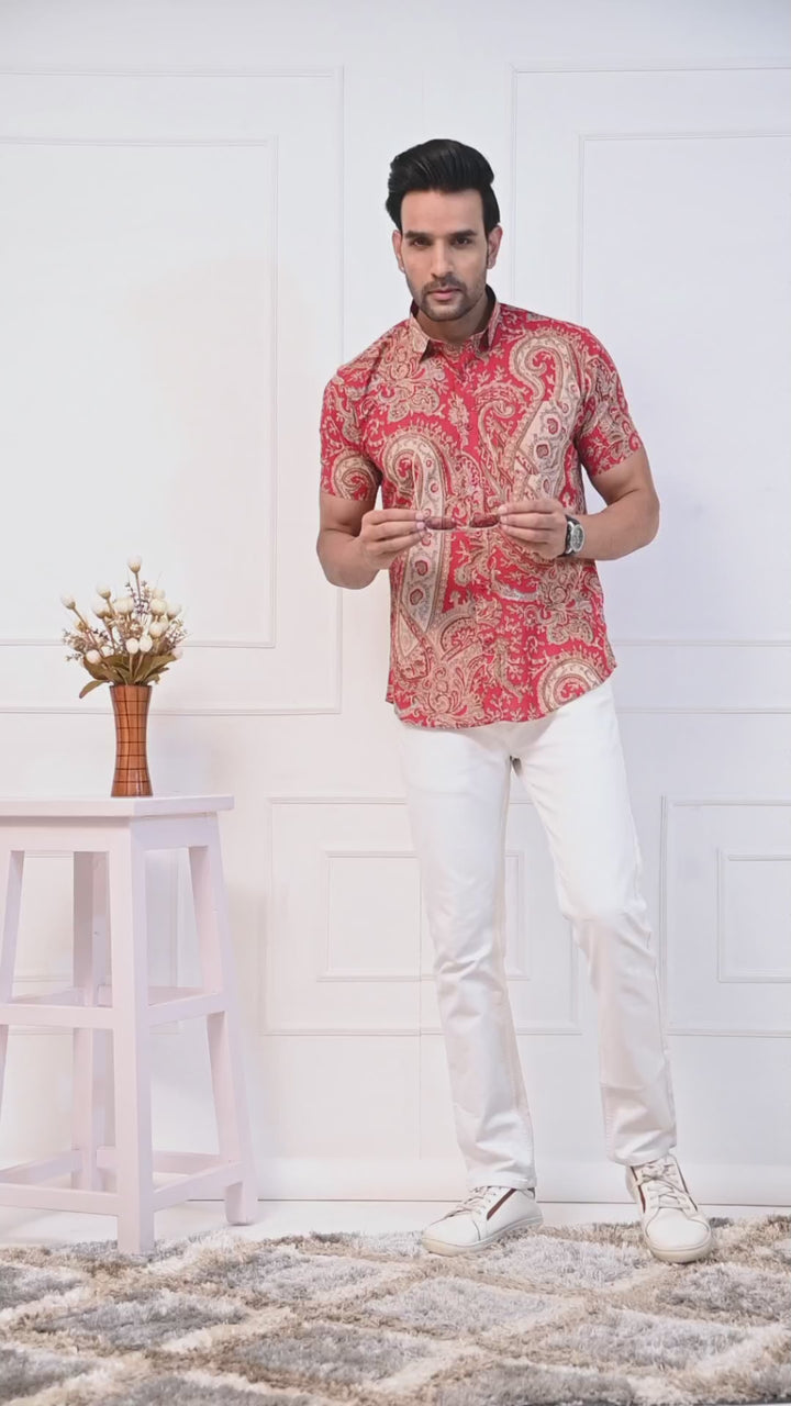 Ranbir Kapoor's Favorite VJR Red Paisley Shirt