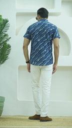 Navy Blue Bandhani Shirt