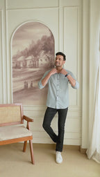 Men's Solid Sky Blue Full Sleeve Shirt