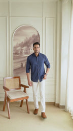 Men’s Premium Solid Teal Blue Full Sleeve Shirt